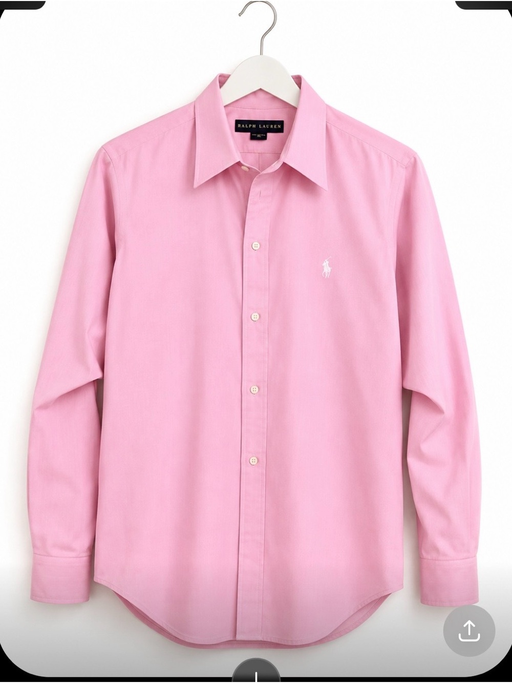 Ralph Lauren Pink Long-Sleeve Button-Up Oxford Dress Shirt